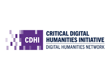 Purple box: CDHI with text on right: Critical Digital Humanities Initiative, Digital Humanities Network